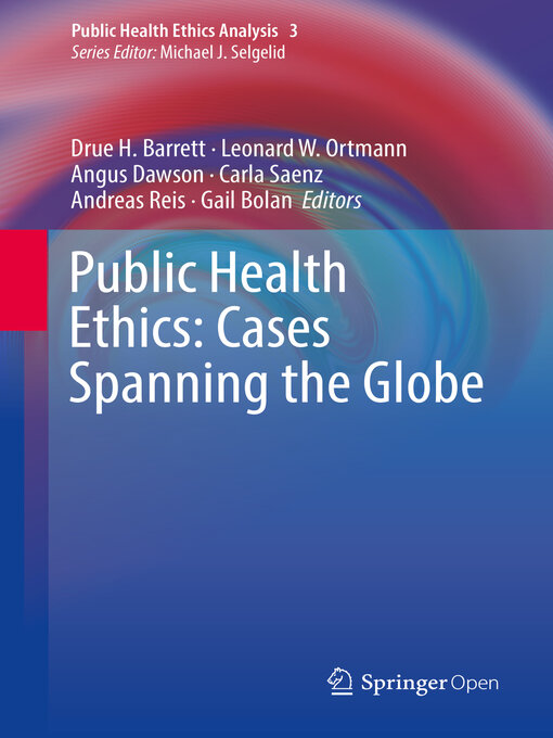 Title details for Public Health Ethics by Drue H. Barrett - Available